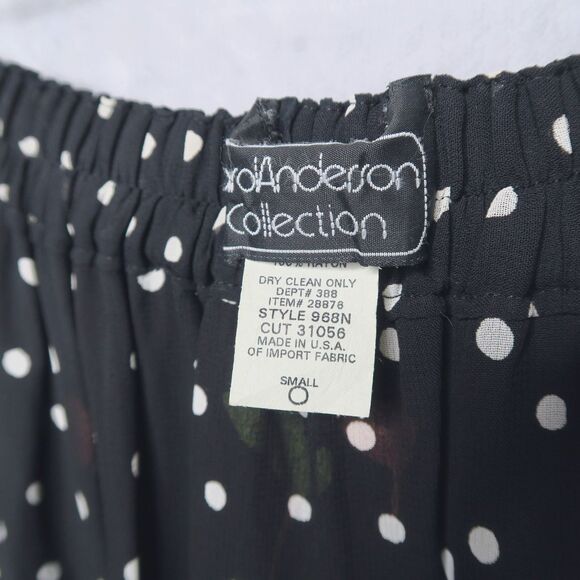 CAROLE ANDERSON Vintage Dark Floral Maxi Wrap Skirt Size S High Slit Mixed Print - Picture 9 of 9